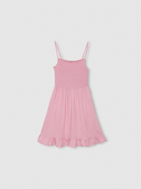 Pastel pink mini dress pastel purple detail view