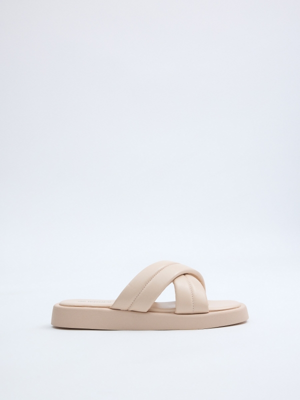 Sandalias tiras acolchadas crudo