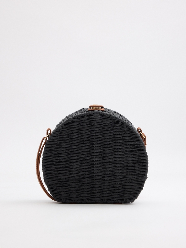 Bolsa ráfia redonda preto