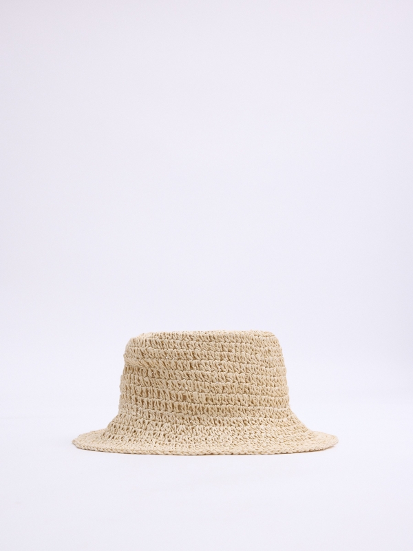 Jute bucket hat beige