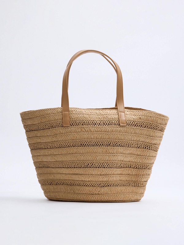 Jute basket with short handles brown