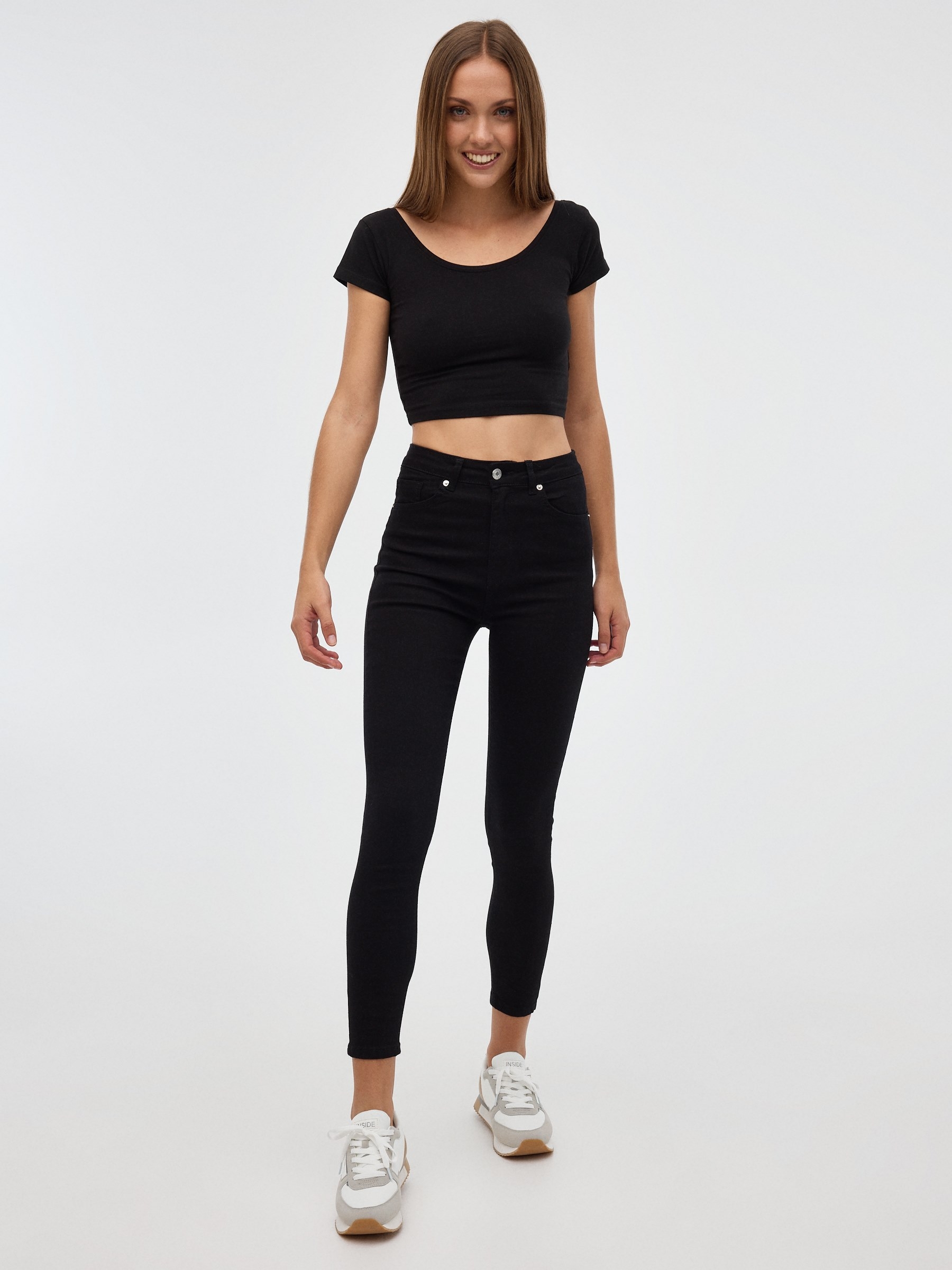 Basic skinny pants black front view