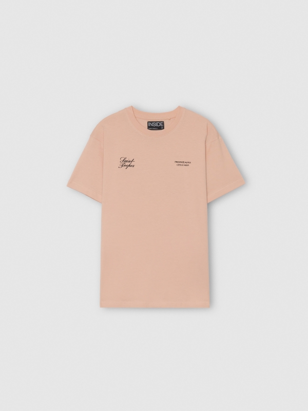 Camiseta manga corta Saint-Tropez rosa nude vista detalle
