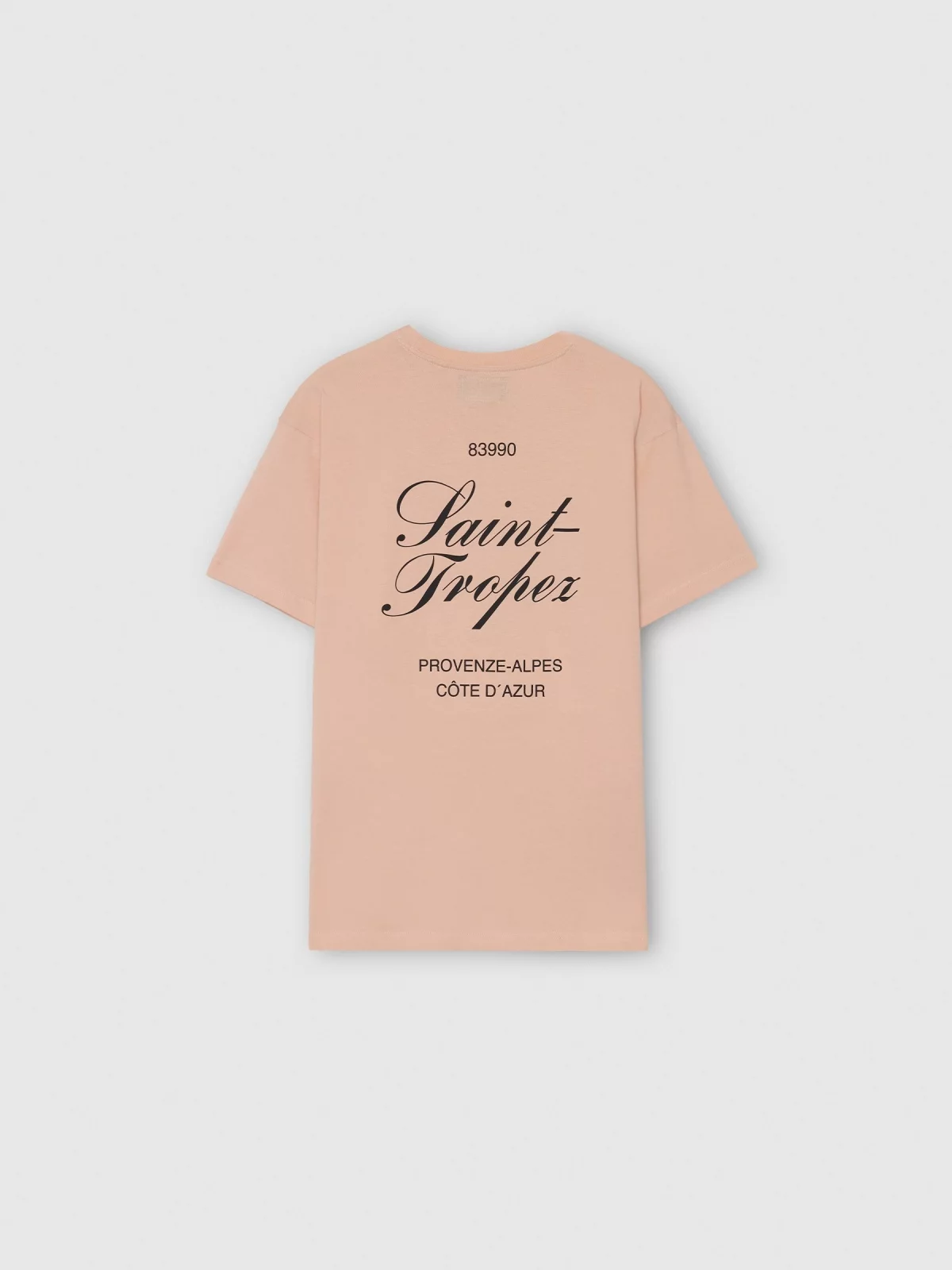 Camiseta de manga curta Saint-Tropez rosa nude vista detalhe