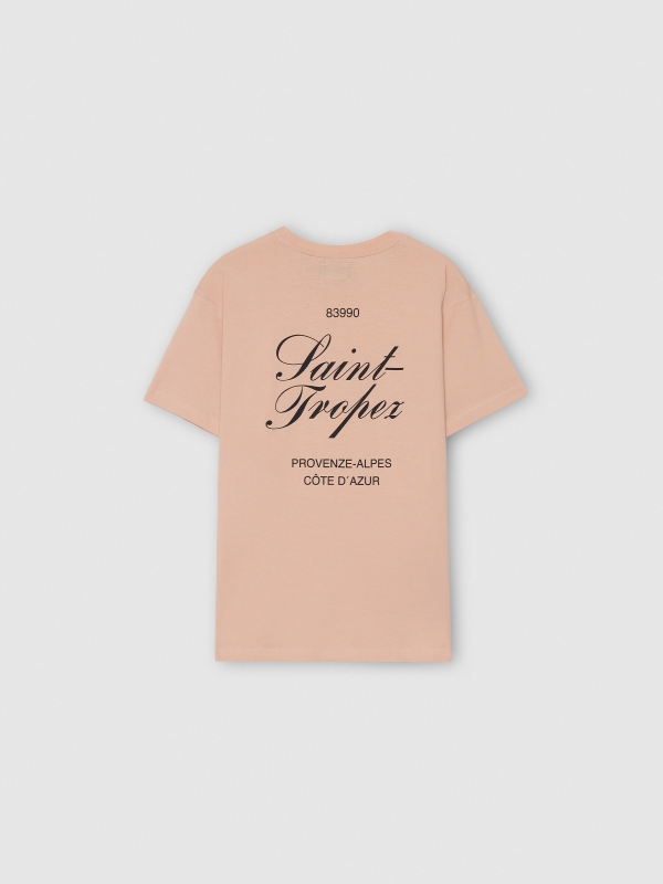 Camiseta manga corta Saint-Tropez rosa nude vista detalle