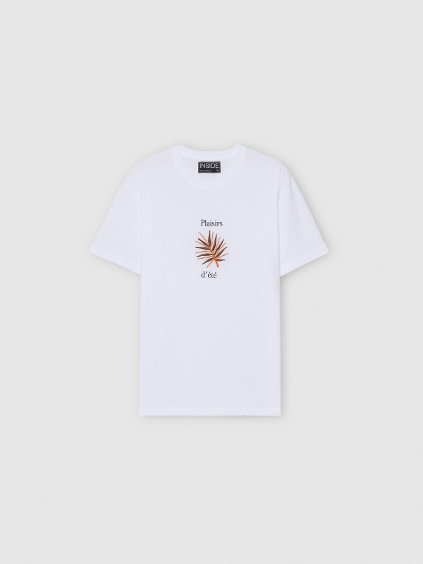 Camiseta manga corta Plaisirs d'été blanco vista detalle