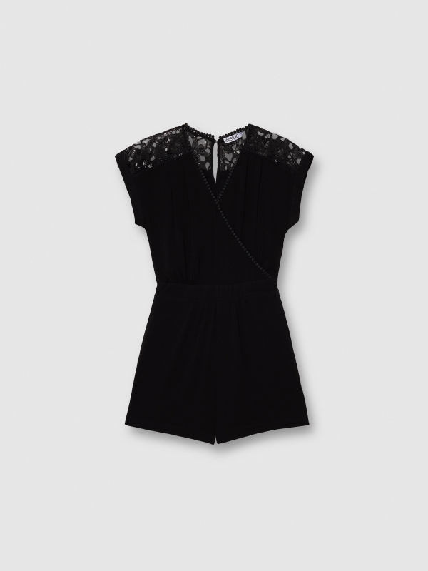 Short crochet monkey black detail view