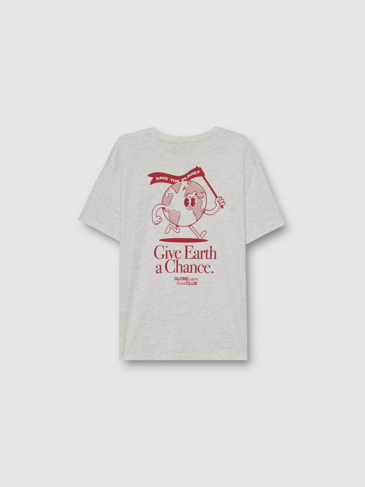 Camiseta Save the Planet melange claro vista detalle