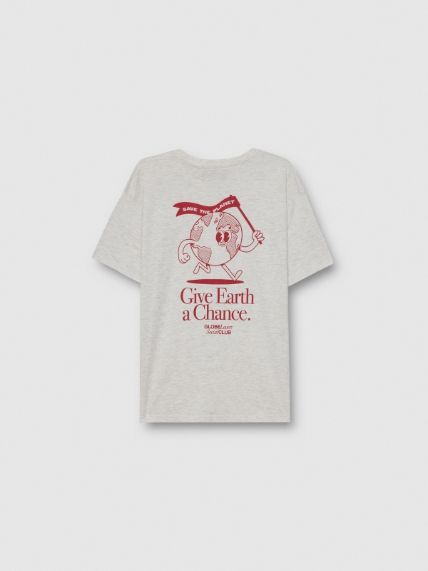 Camiseta Save the Planet melange claro vista detalle
