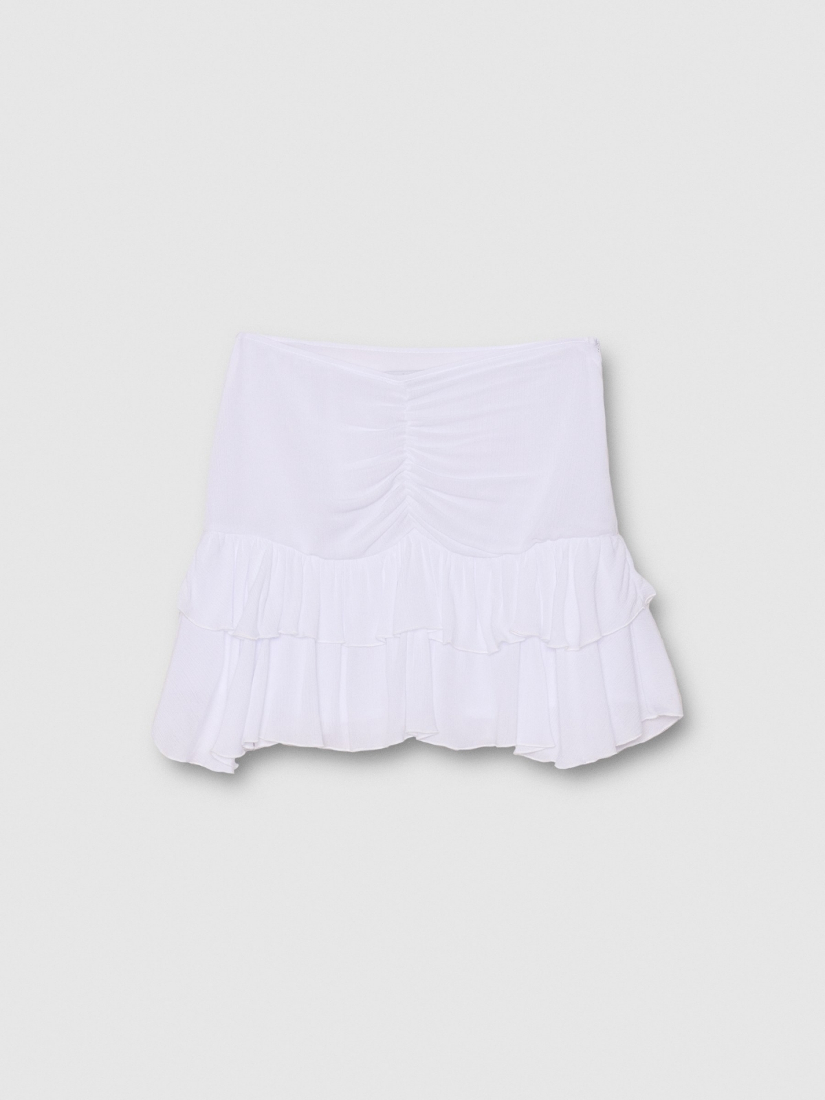 Falda volante blanco blanco vista detalle