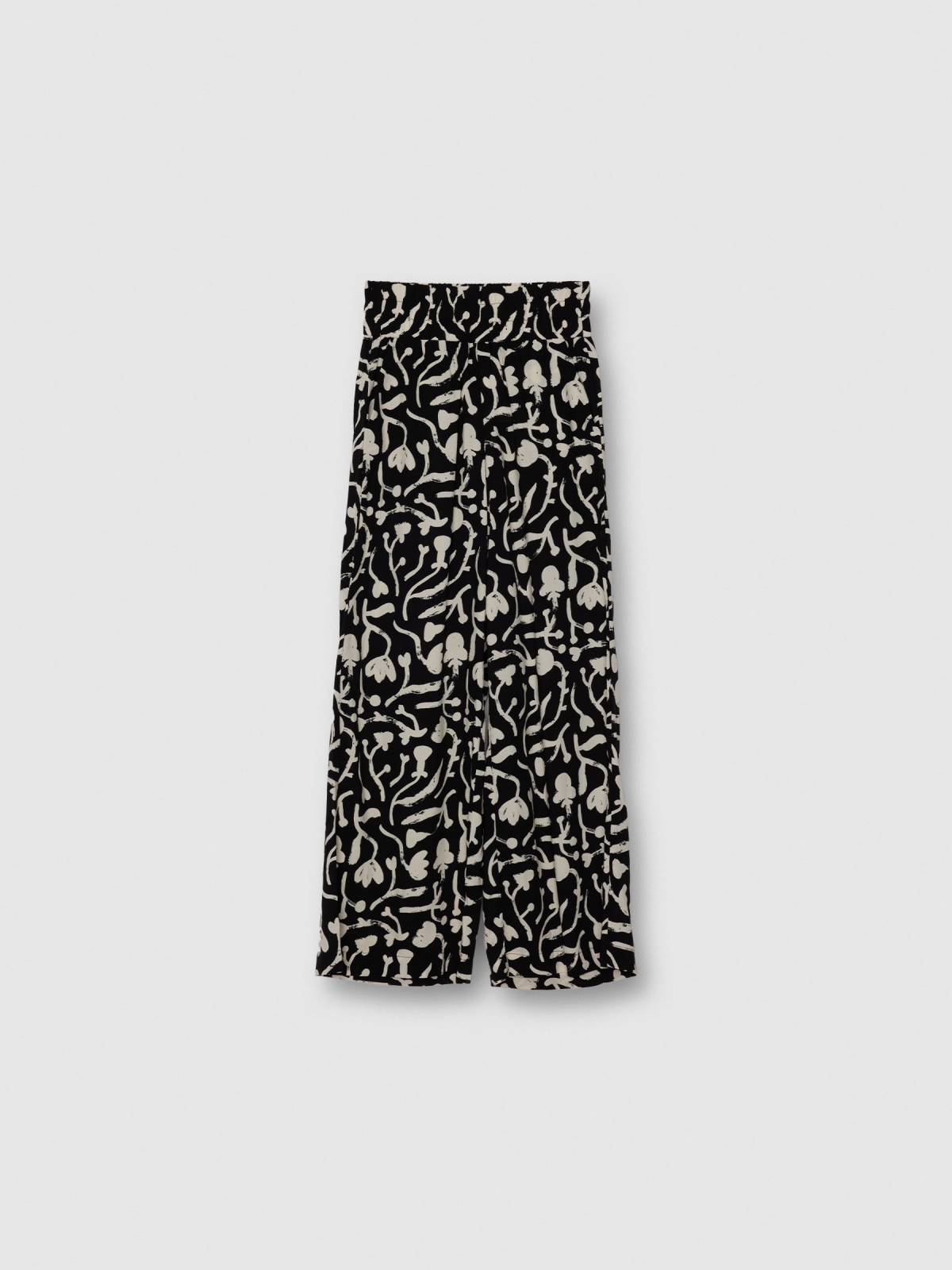 Printed wide leg pants black detail view