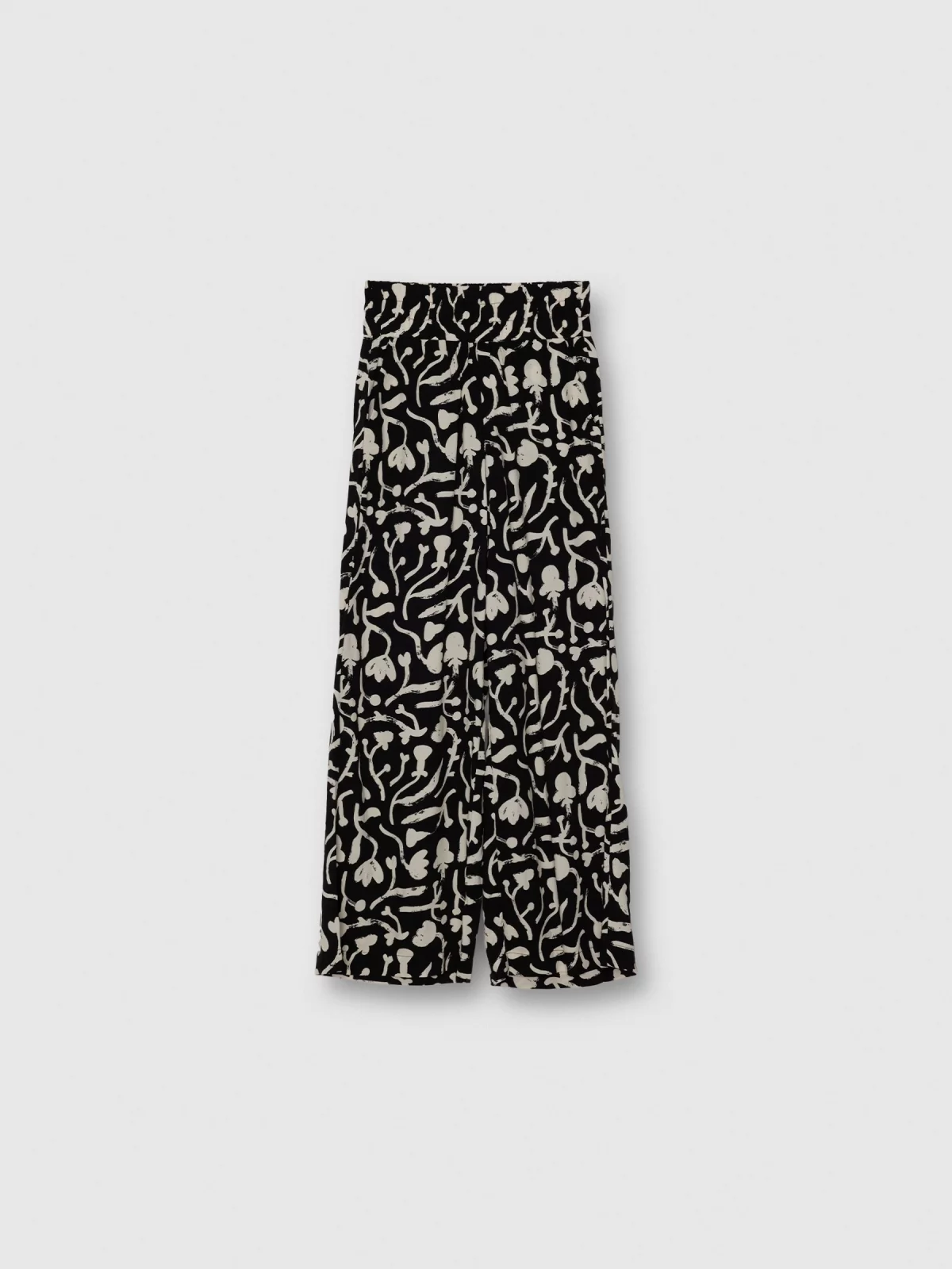 Printed wide leg pants black detail view