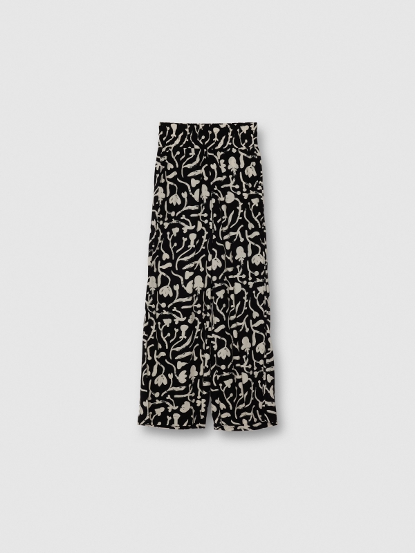 Printed wide leg pants black detail view