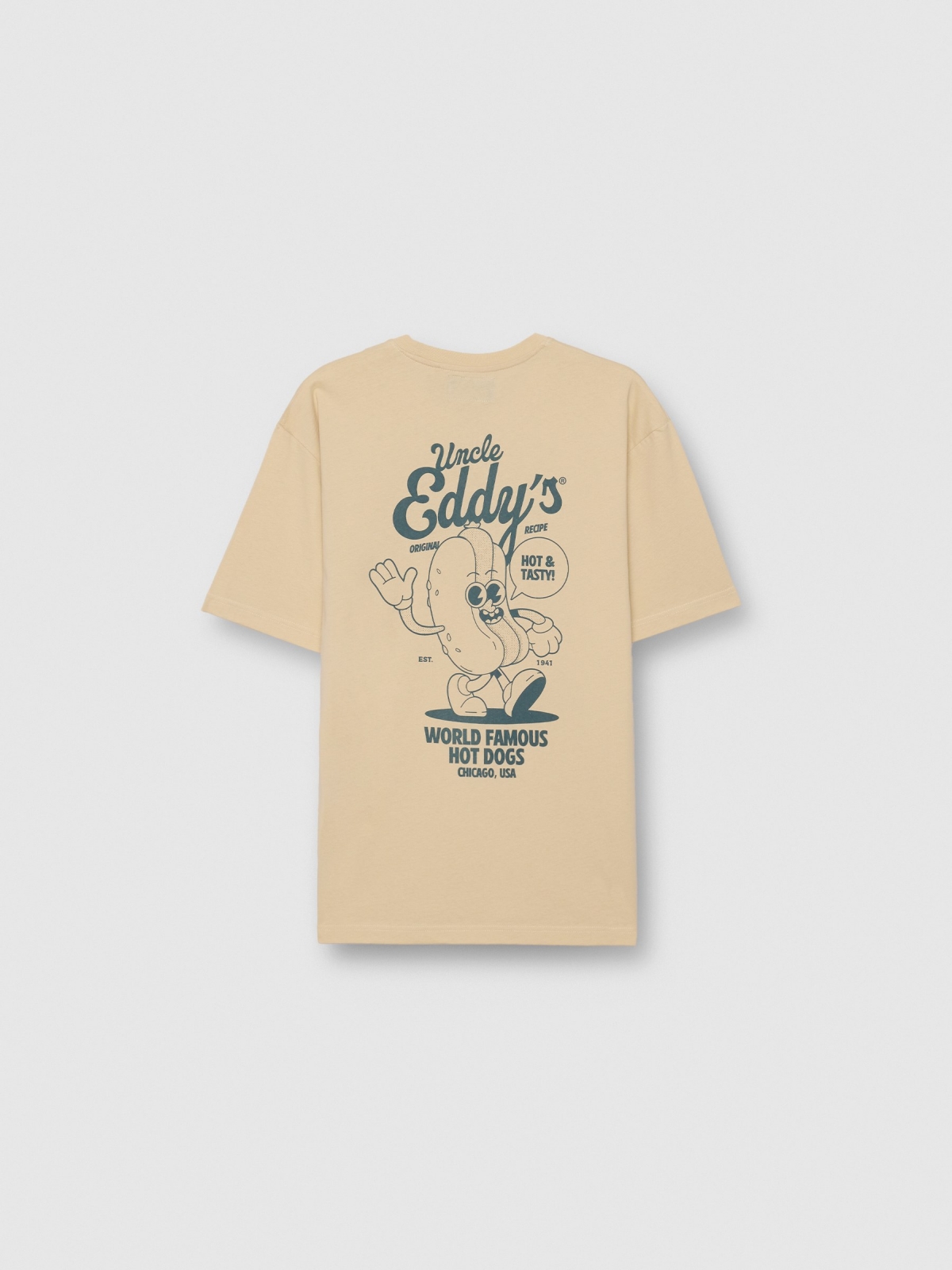 Camiseta Uncle Eddy arena vista detalle