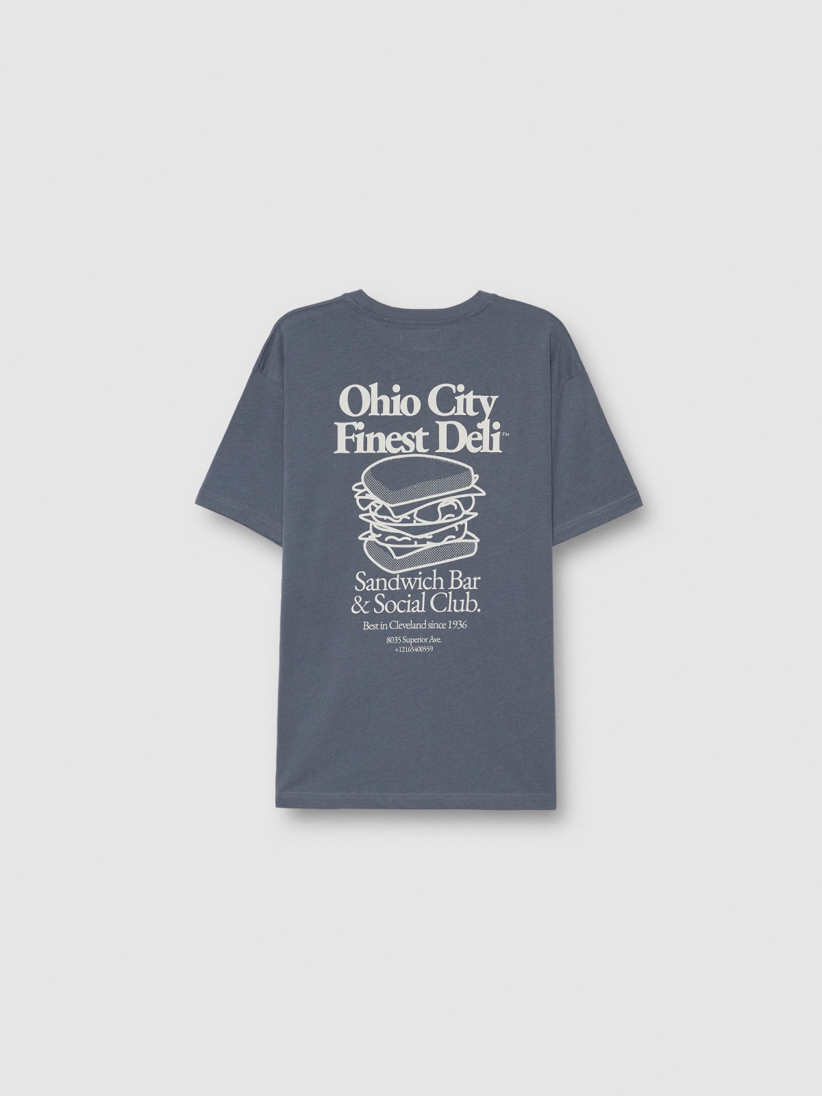 Sandwich T-shirt blue detail view