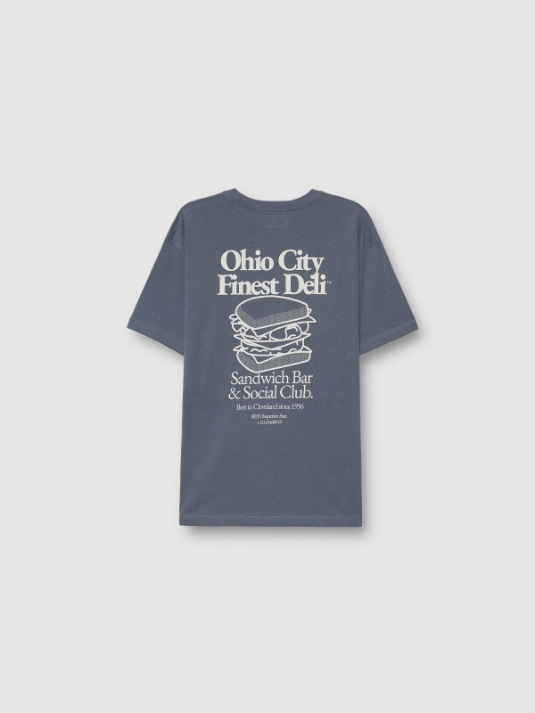 Sandwich T-shirt blue detail view