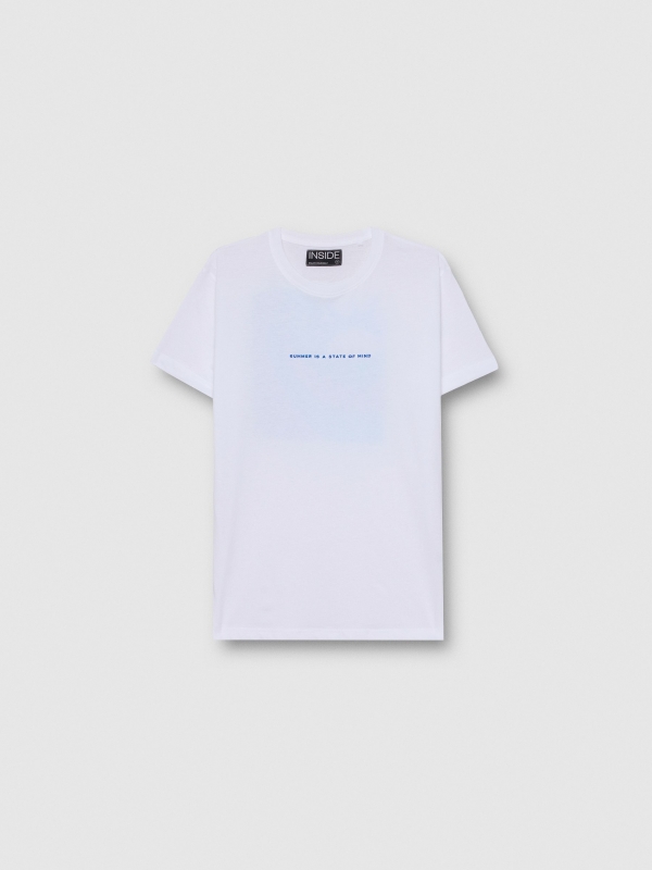 Camiseta Summer state of mind branco vista detalhe