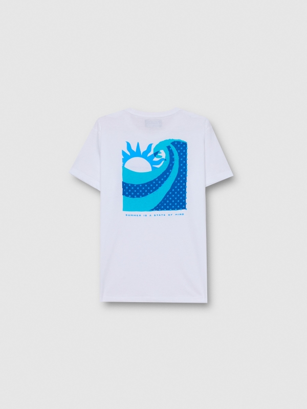 Camiseta Summer state of mind branco vista detalhe
