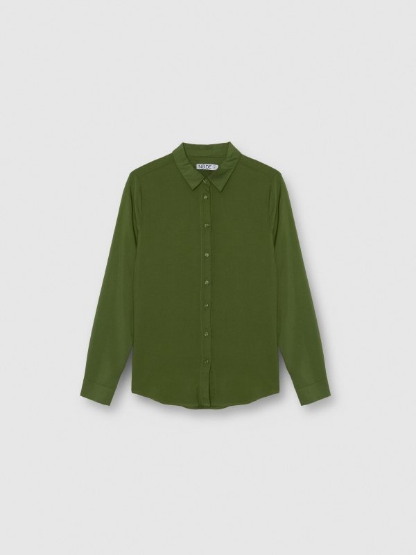 Fluid long-sleeve shirt green detail view