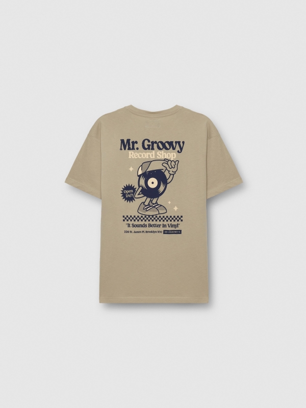 Camiseta Sr. Groovy verde acinzentado vista detalhe