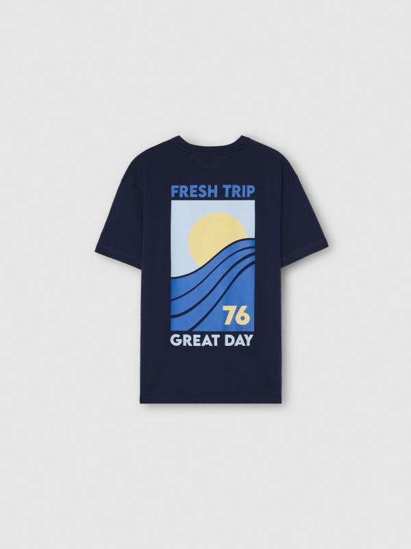 Camiseta Fresh Trip azul marino vista detalle