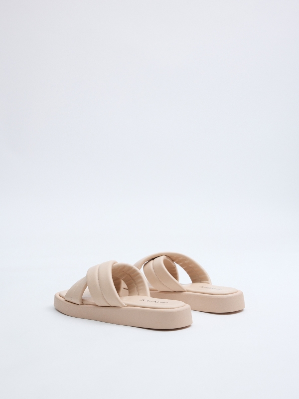 Sandalias tiras acolchadas crudo vista trasera 45º