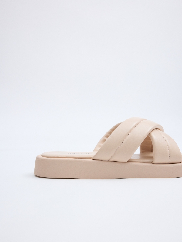 Sandalias tiras acolchadas crudo vista cenital