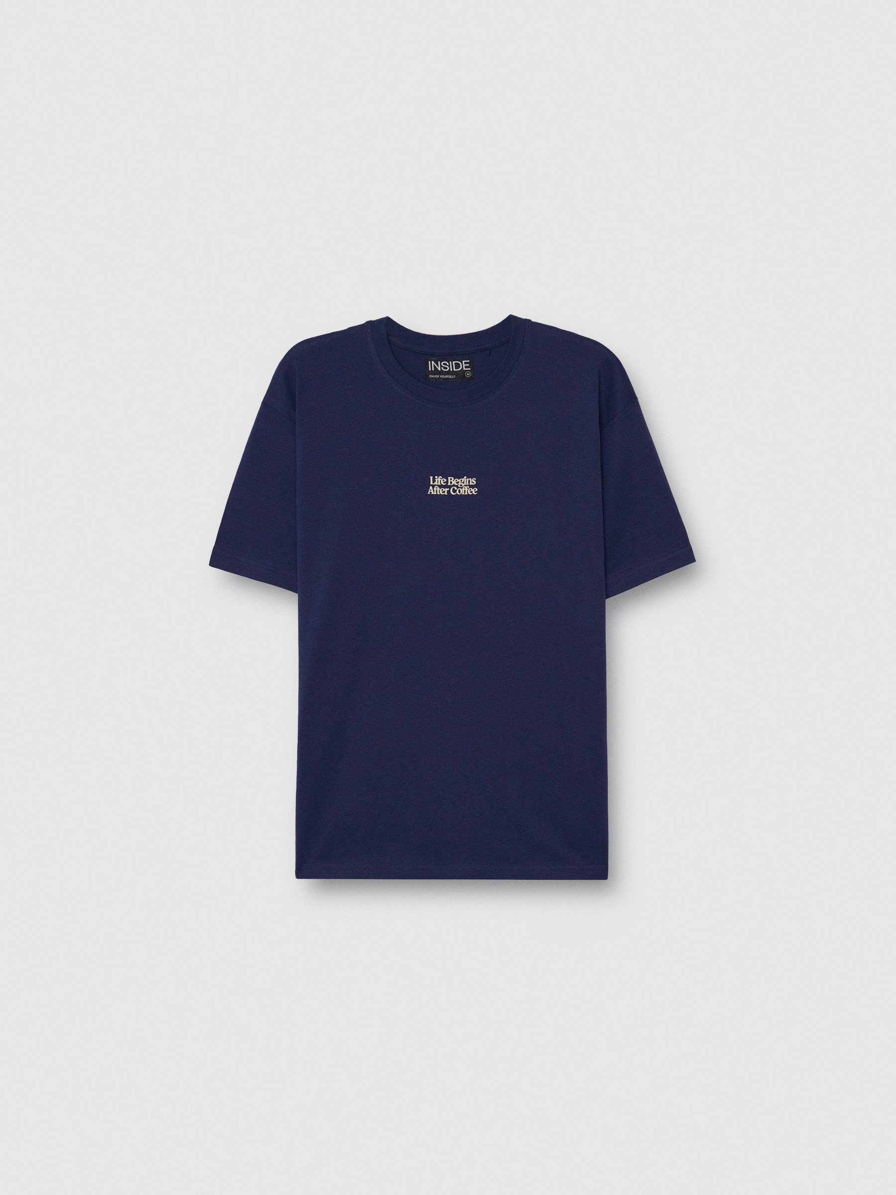 Coffee T-shirt navy middle front view