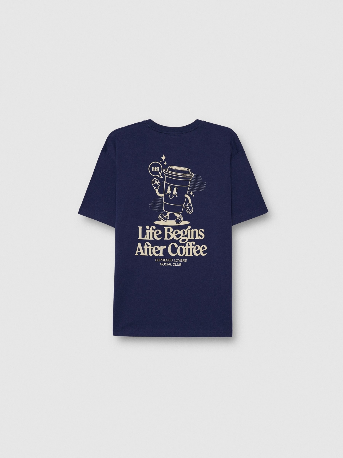 Coffee T-shirt navy detail view