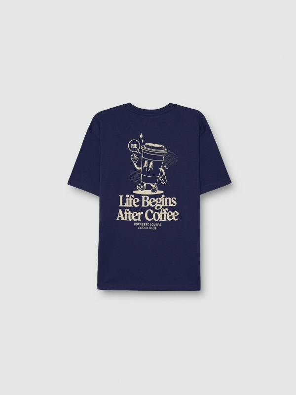 Coffee T-shirt navy detail view