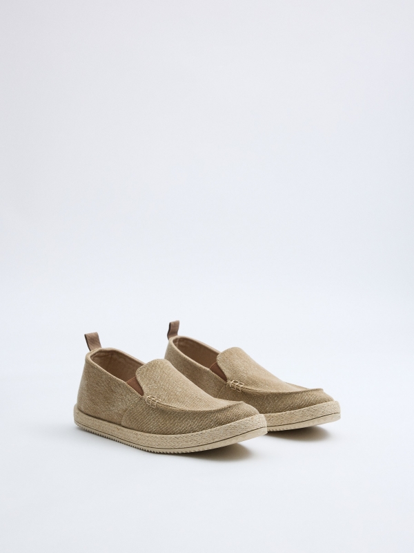 Slip on juta areia areia vista frontal 45º