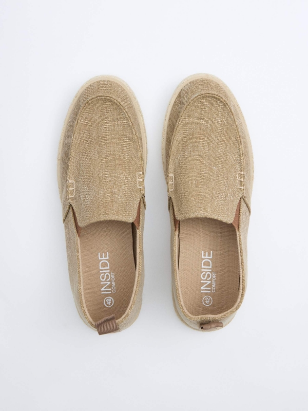 Slip on juta areia areia com modelo