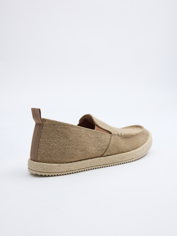 Slip on juta areia areia vista superior
