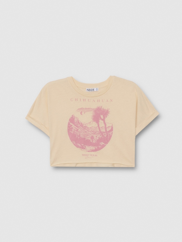 Camiseta crop Chihuahuan arena vista detalle