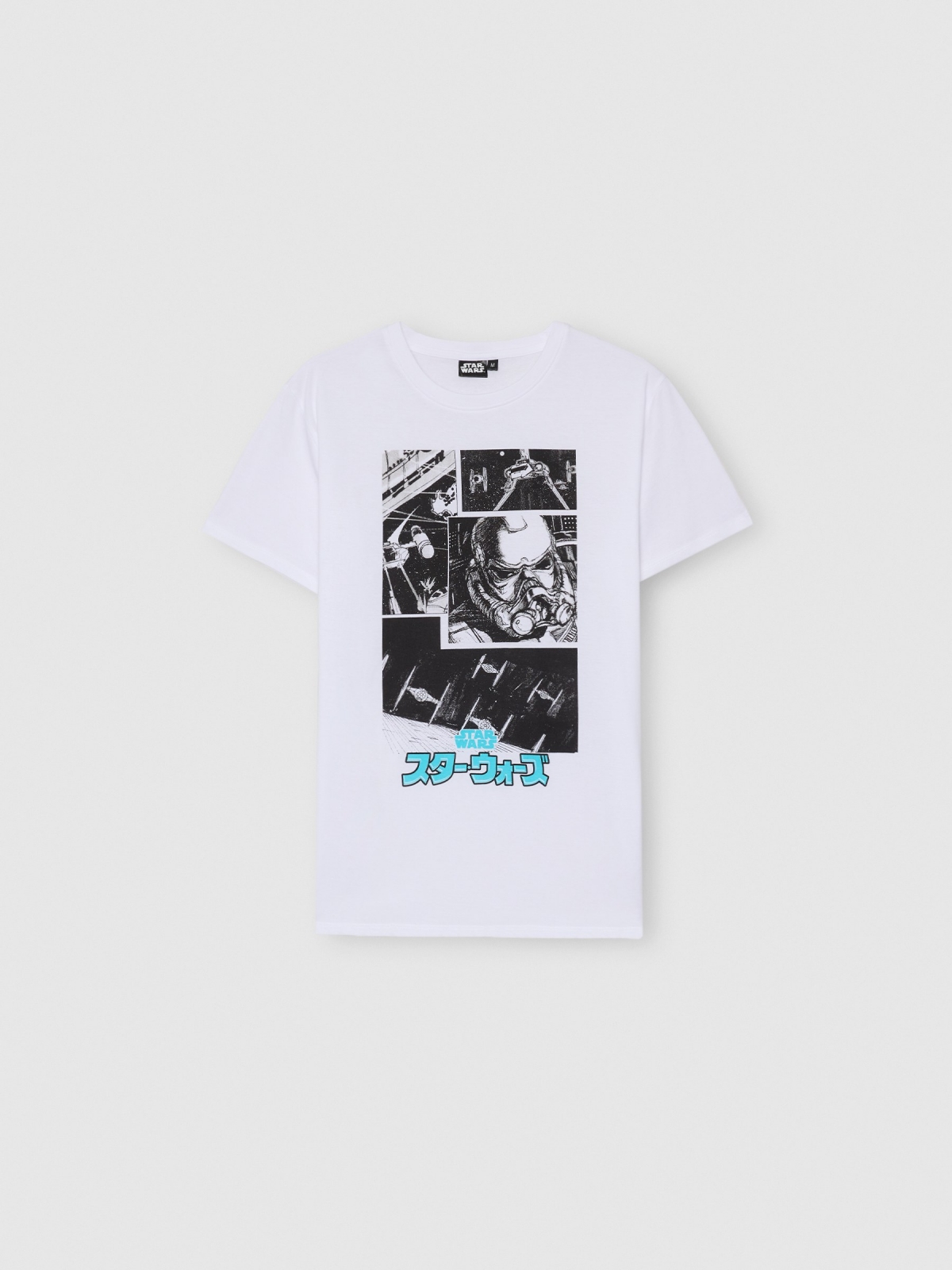 Camiseta Star Wars blanco vista detalle
