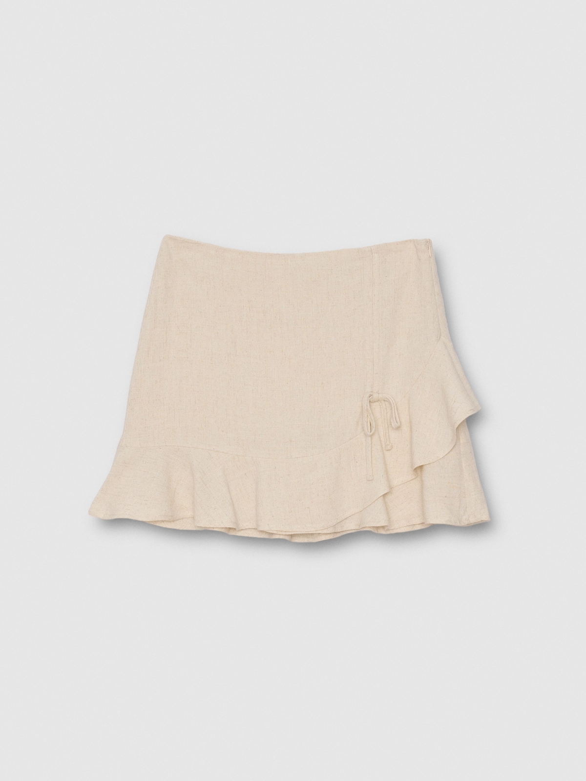 Falda pantalón volante beige vista detalle