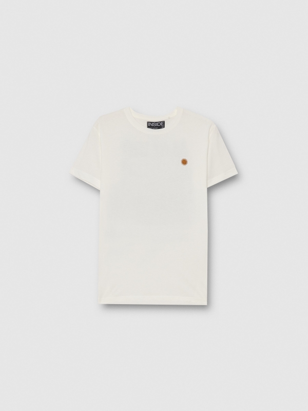 Camiseta manga corta Malibú blanco roto vista detalle