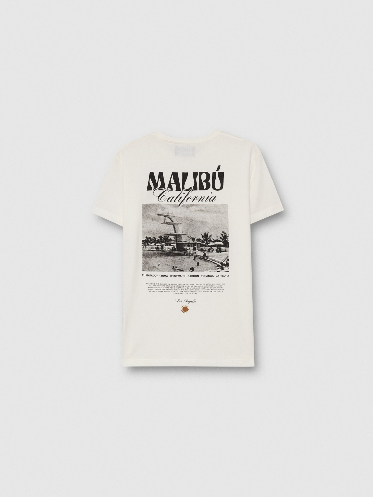 Short sleeve Malibu t-shirt off white detail view