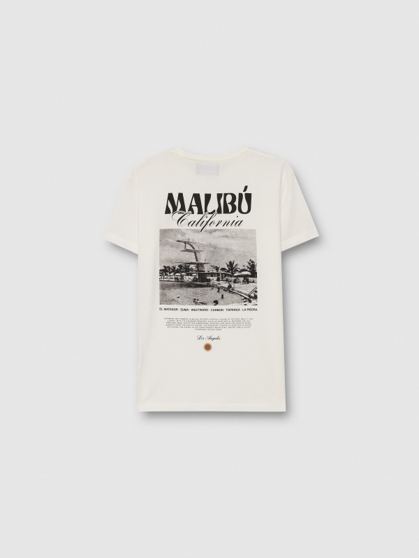 Camiseta manga corta Malibú blanco roto vista detalle