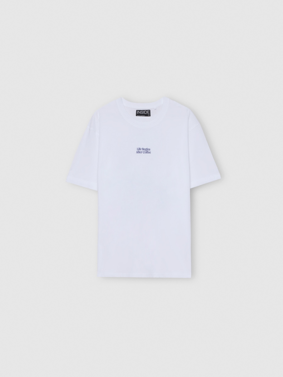 Camiseta Coffee blanco vista detalle