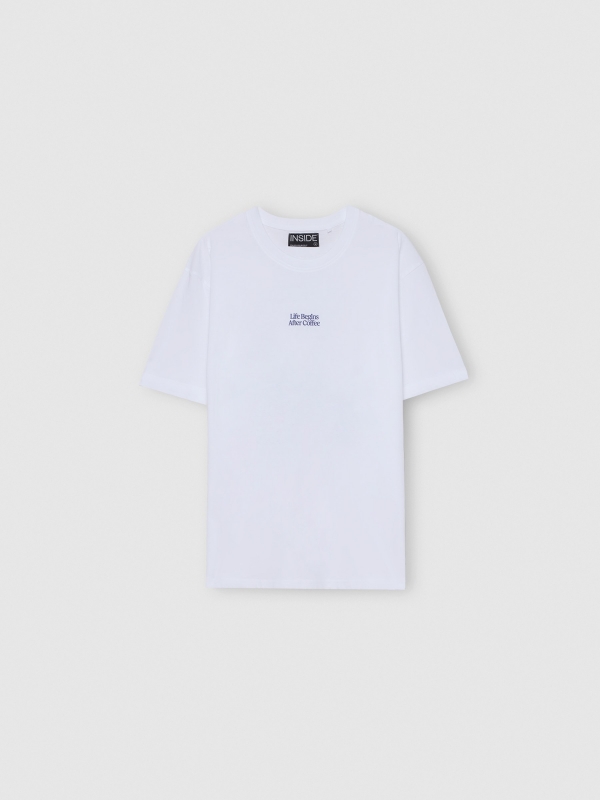 Camiseta Coffee blanco vista detalle