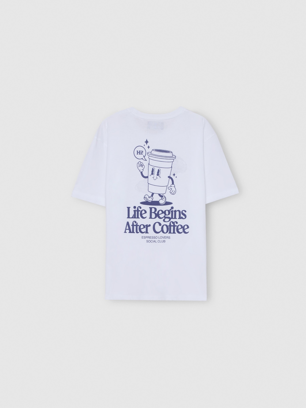 Camiseta Coffee blanco vista detalle