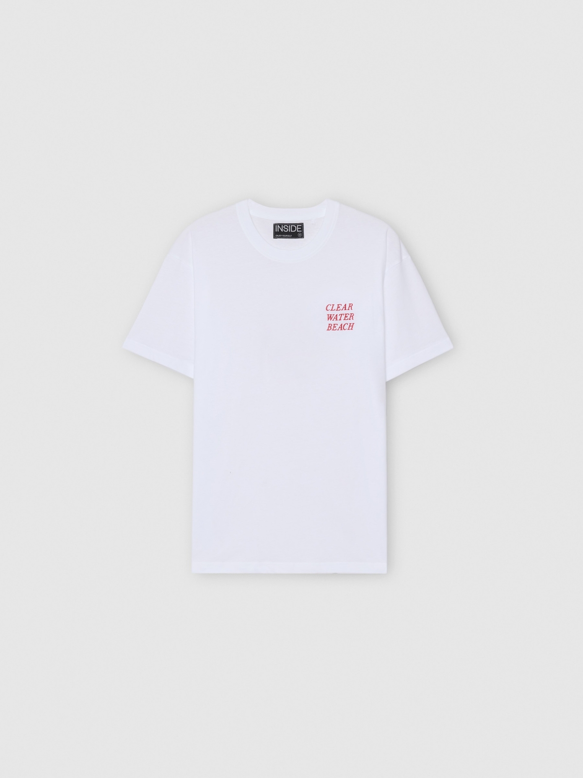 Camiseta Clear Water Beach blanco vista detalle