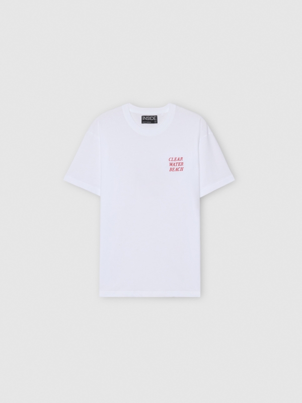 Camiseta Clear Water Beach blanco vista detalle