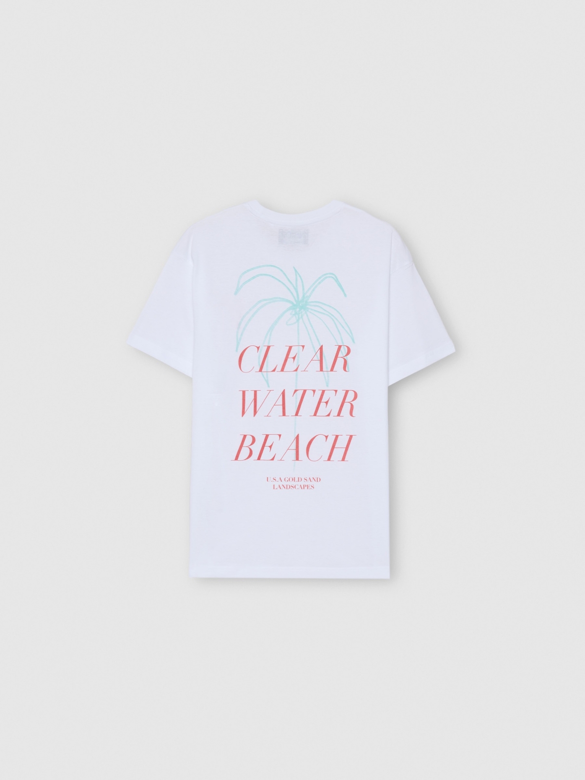 Camiseta Clear Water Beach blanco vista detalle