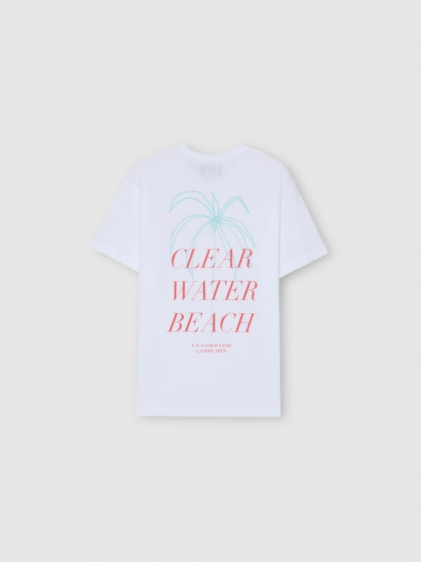 Camiseta Clear Water Beach blanco vista detalle