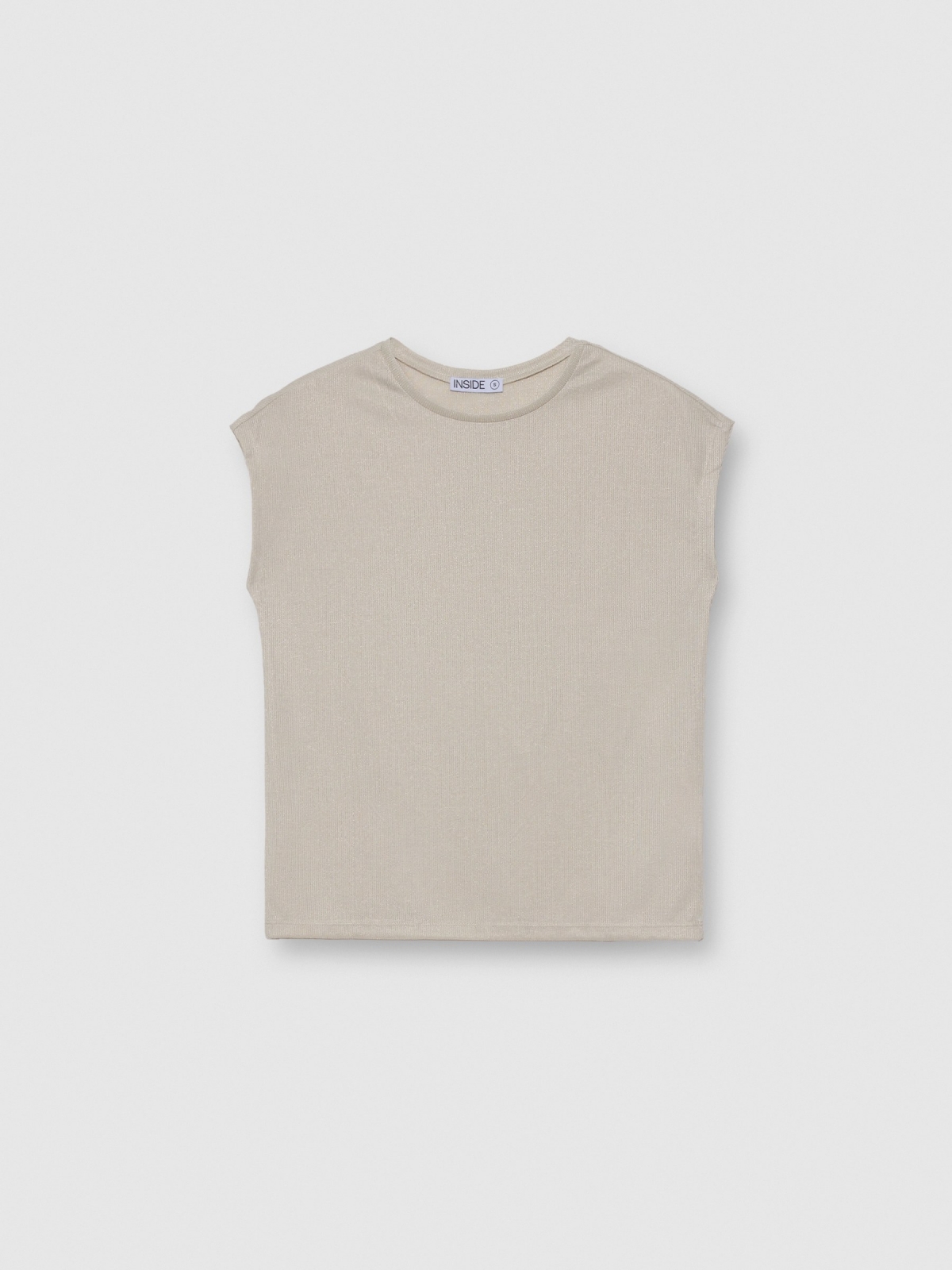 Camiseta sem mangas areia areia vista detalhe
