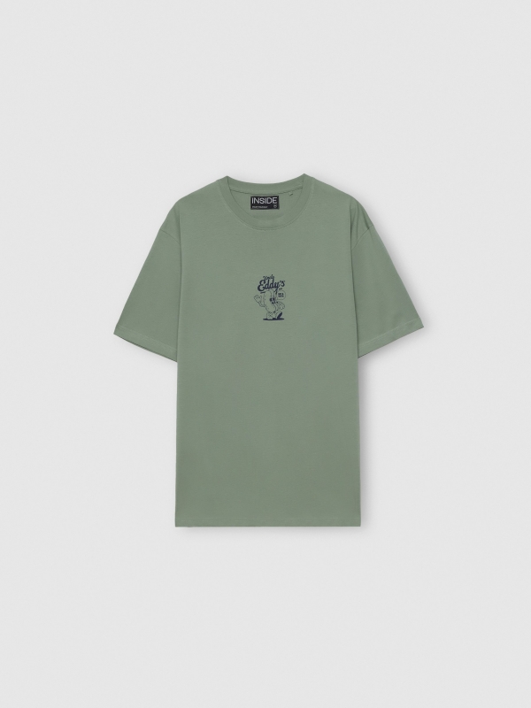 Camiseta Uncle Eddy verde grisáceo vista detalle