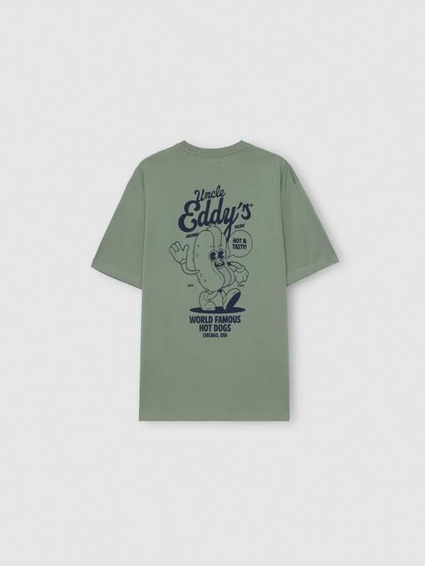 Camiseta Uncle Eddy verde grisáceo vista detalle