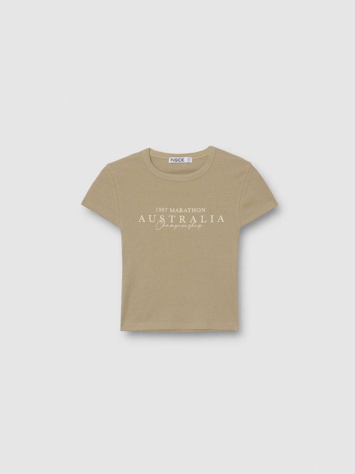 Ribbed T-shirt Australia greyish green detail view